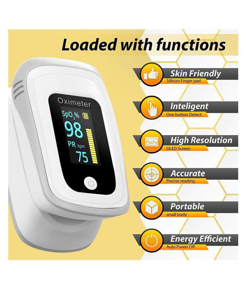 Mievida Finger Tip Pulse Oximeter with OLED Display and Auto Power off Feature, White