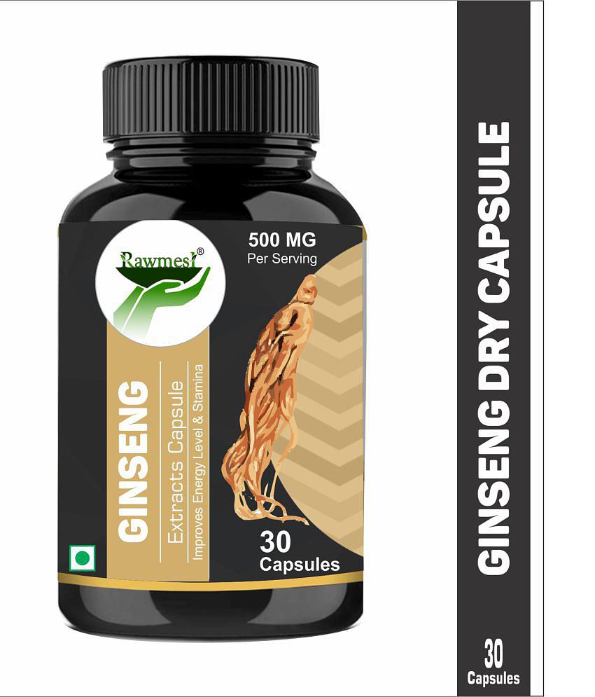 rawmest Ginseng Extract Capsule For Strong Physical Strength 30 no.s Natural Multivitamins Capsule