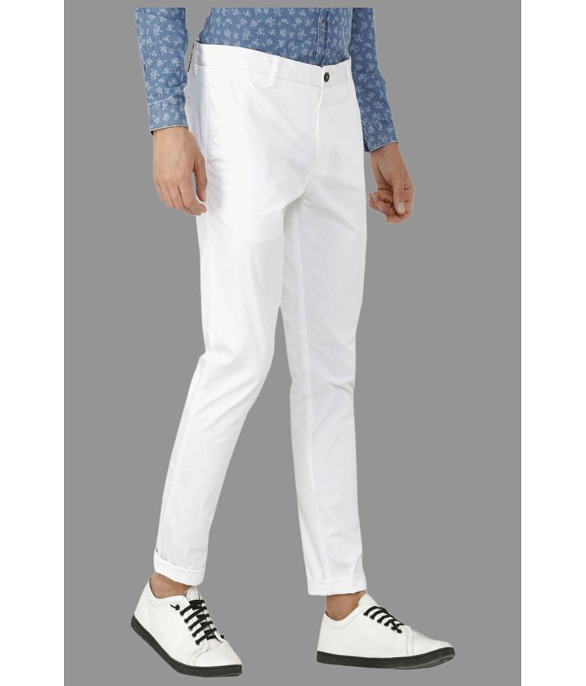 HALOGEN White Regular Chinos ( Pack of 1 ) - None