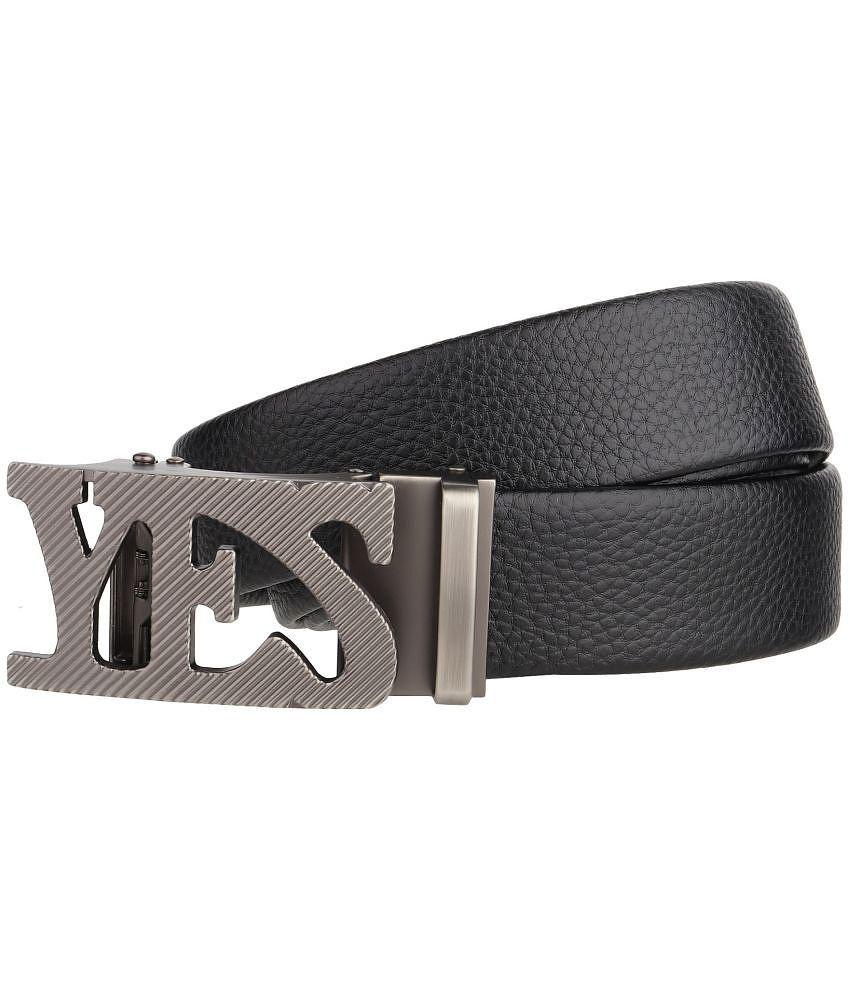 New Men Zacharias - Black Leather Men's Casual Belt ( Pack of 1 ) - None 2025 at ShopCircuit | O
