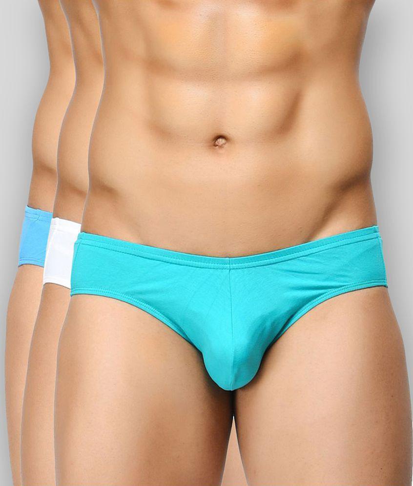 Sophisticated Men BASIICS By La Intimo - Blue 100% Cotton Mens Briefs ( Pack of 3 ) - XL 2025 at