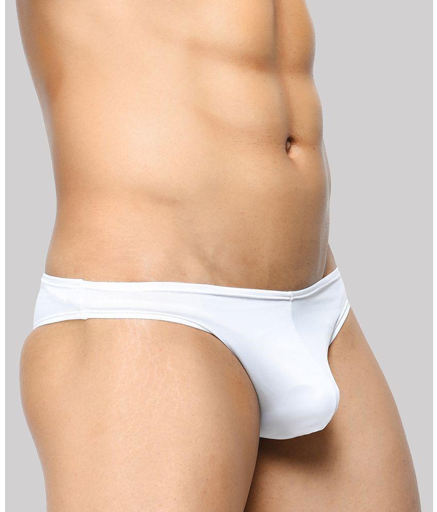 Luxurious Men BASIICS By La Intimo - White BCSSS01 Polyester Mens Bikini ( Pack of 1 ) - None 20