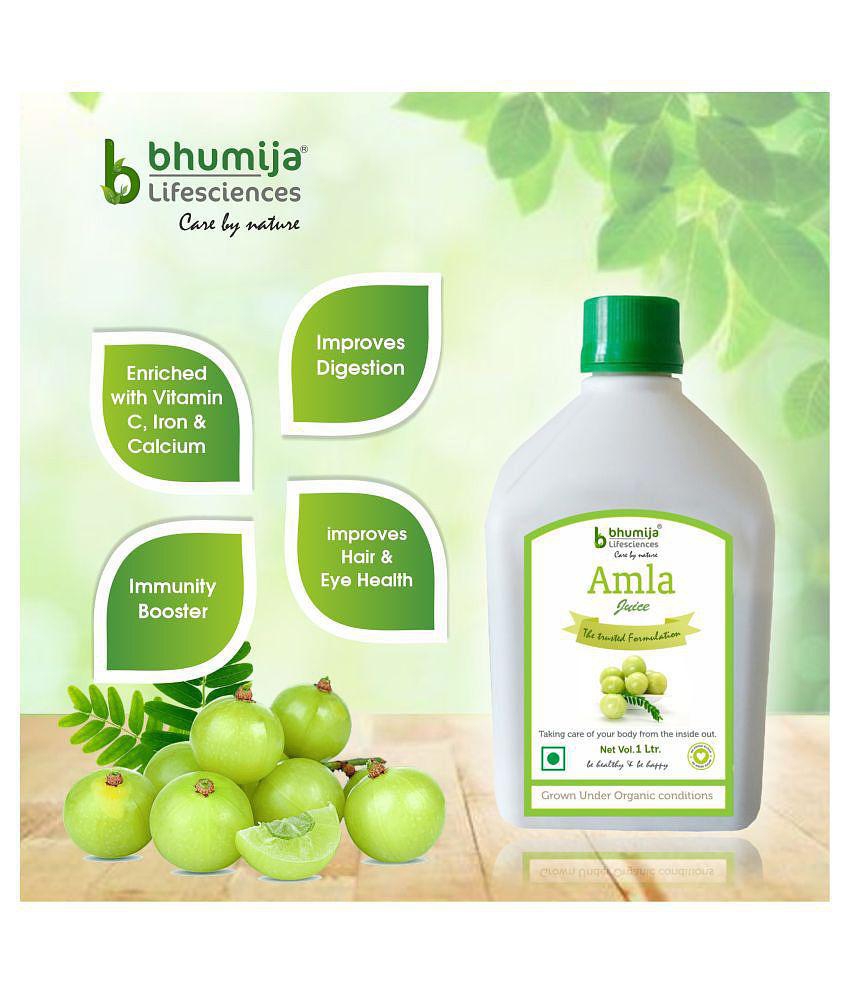 BHUMIJA LIFESCIENCES Amla Juice  1 Ltr. Health Drink Liquid 2 l Pack of 2