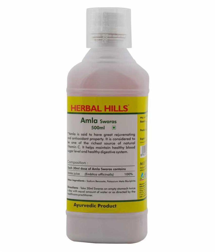 Herbal Hills Amla Swaras or Juice Liquid 500 ml Pack Of 2