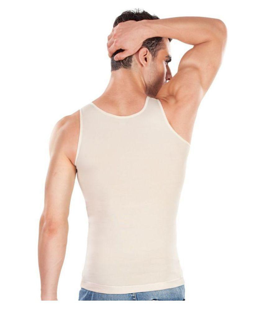 Dermawear - Beige Cotton Blend Men's Vest  ( Pack of 1 ) - XL