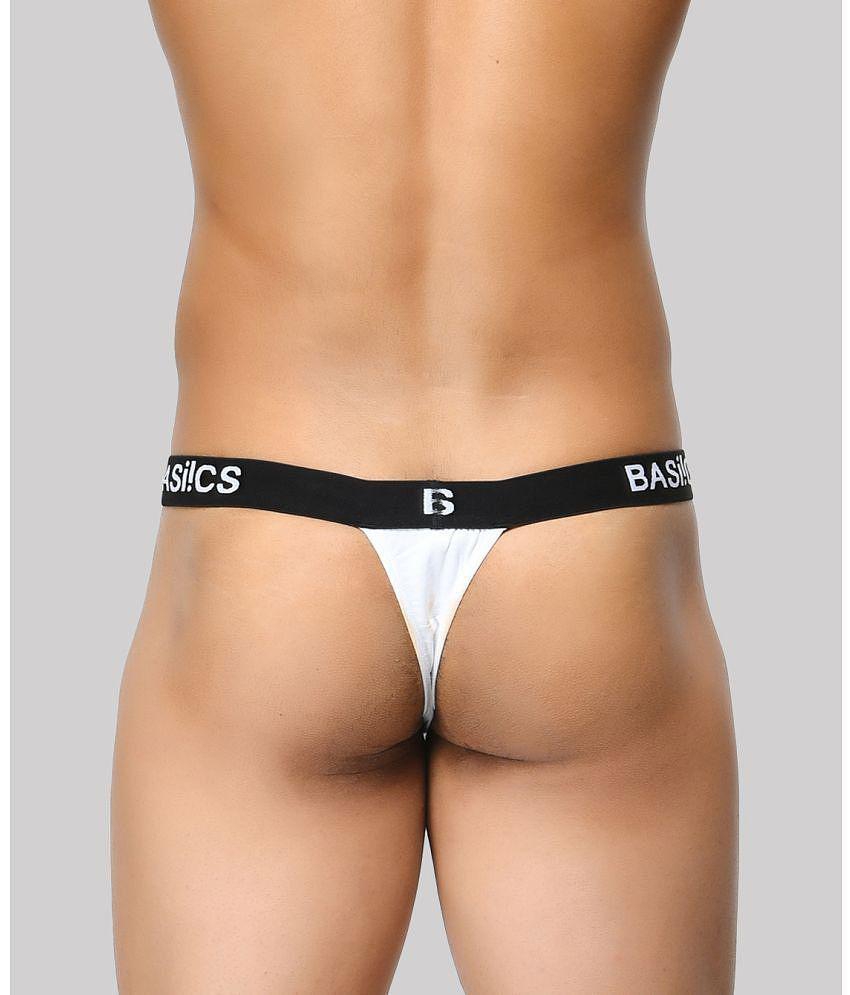 Modern Men BASIICS By La Intimo - White BCSTH01 Spandex Mens Thongs ( Pack of 1 ) - None 2025 at