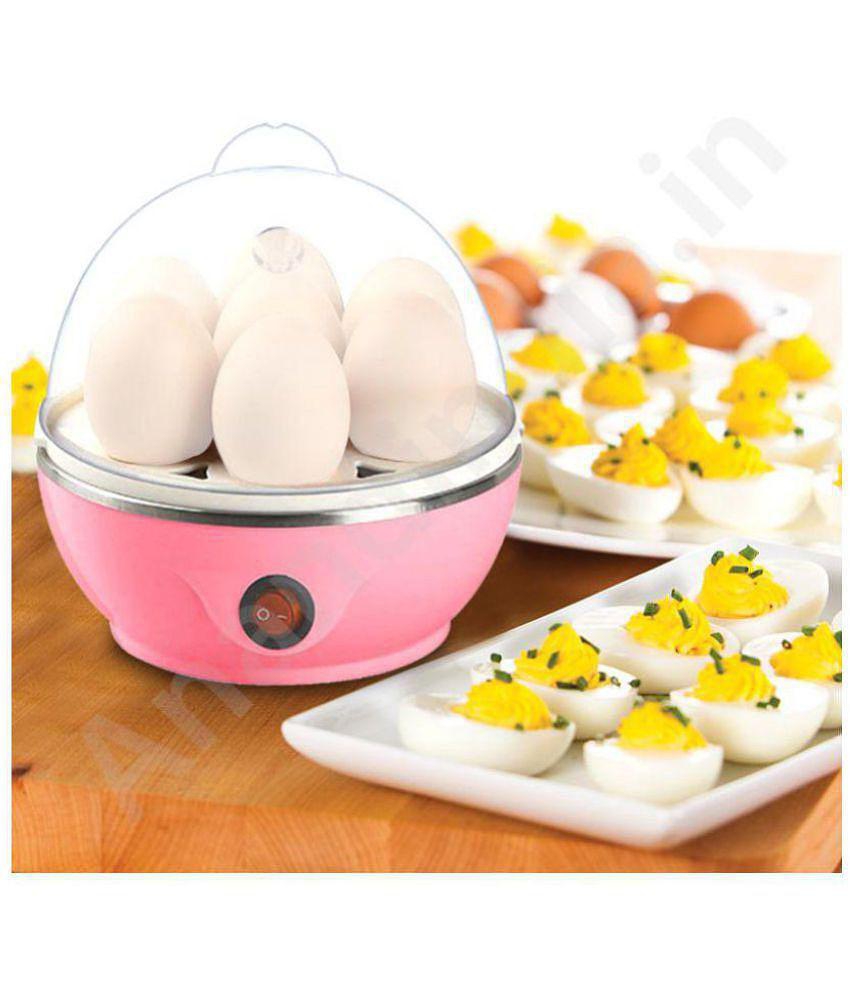 NK STORE Unique Mini Electronic Egg Boiler Poacher and vegetable steamer 7 Egg Cooker(Pink)