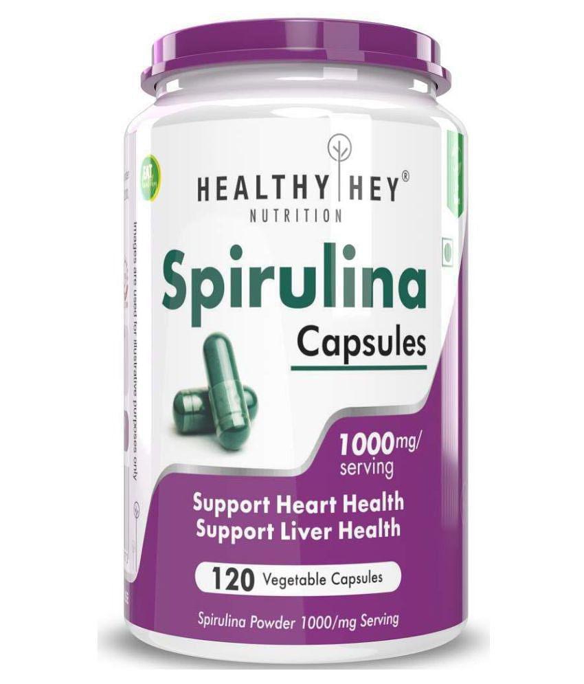 HEALTHYHEY NUTRITION Spirulina 120 Veg Capsules 1000mg Per Serving Capsule 1000 mg