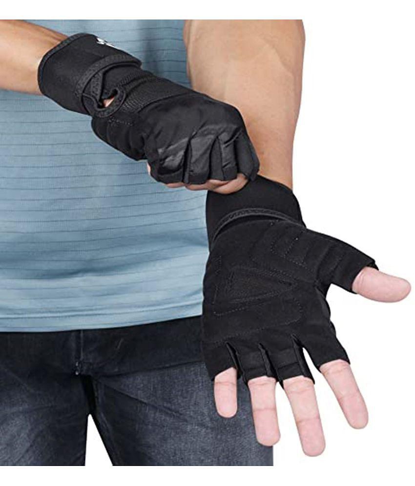 Nivia - Black Fingerless Gym Gloves ( 1 Pair ) - M