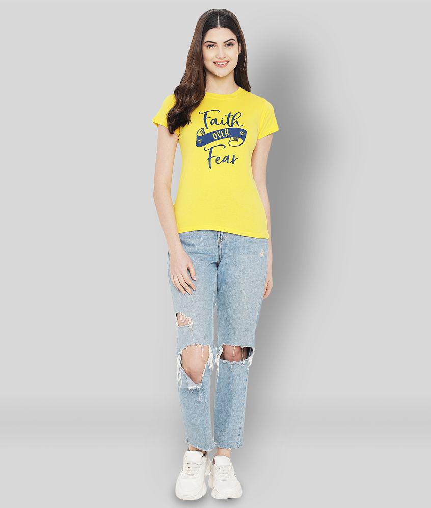 Chic Women Fabflee Cotton Yellow T-Shirts - Single - 2XL 2025 at ShopCircuit | ONDC