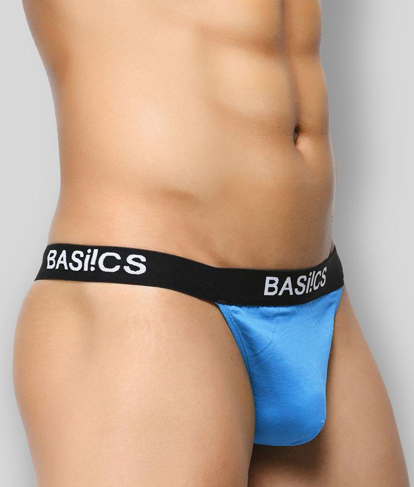Top Men BASIICS By La Intimo - Multicolor Cotton Blend Mens Thongs ( Pack of 2 ) - L 2025 at Sho