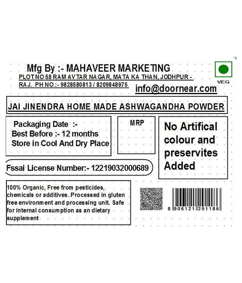 Jai Jinendra ASHWAGANDHA Powder 400 gm