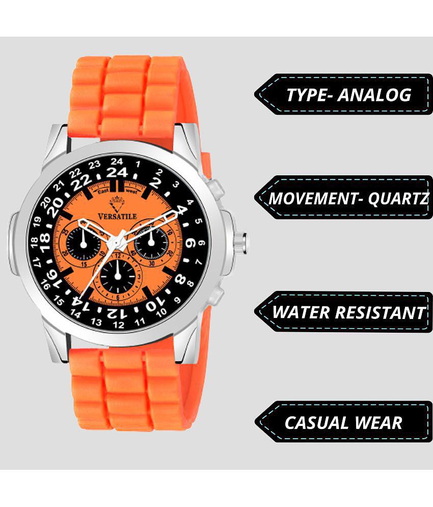 Versatile - Orange Silicon Analog Men's Watch