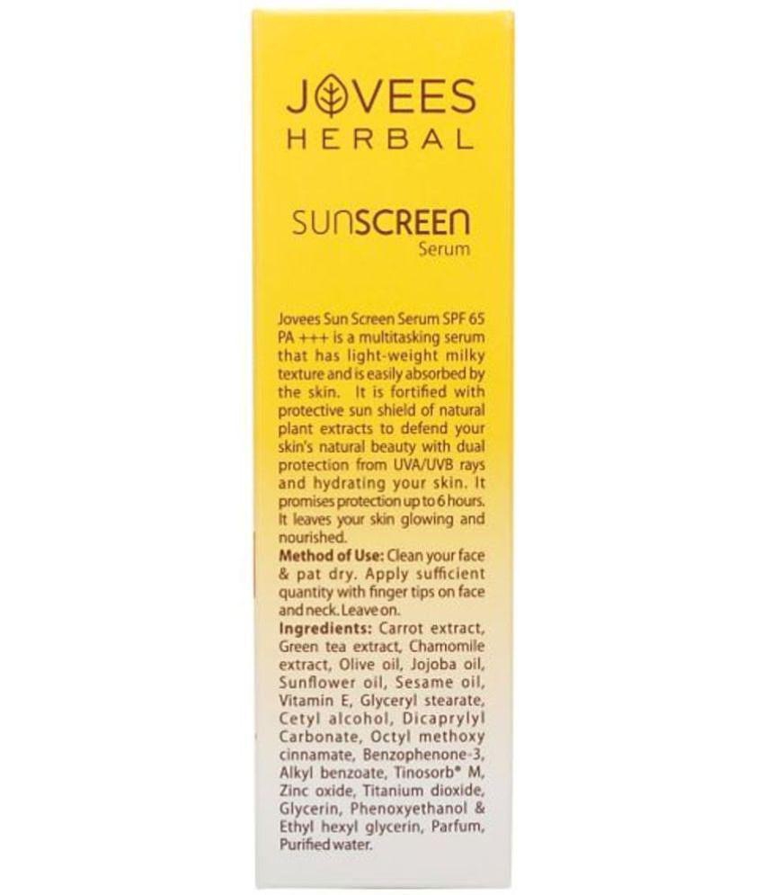 Jovees Herbal Sunscreen Face Serum SPF 65 PA+++ Sun protection For Oily & Acne Prone Skin 30 ml