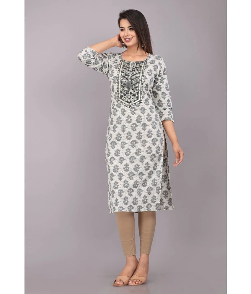 Trendy Women JC4U - Grey Cotton Womens Straight Kurti ( Pack of 1 ) - None 2025 at ShopCircuit |