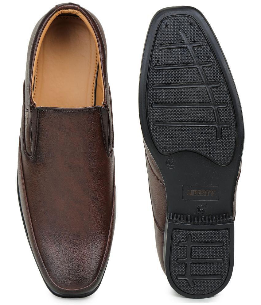 Affordable Men Liberty - Brown Men's Slip On Formal Shoes - None 2025 at ShopCircuit | ONDC