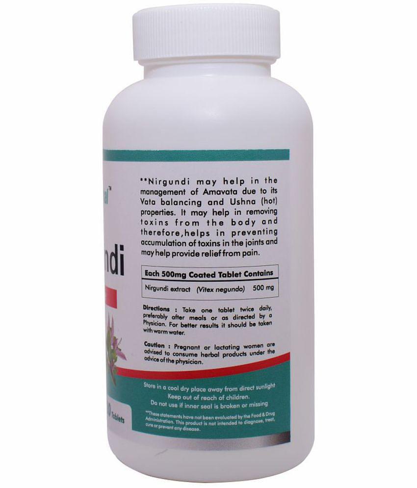 Way2Herbal Nirgundi Tablet 120 no.s Pack Of 1