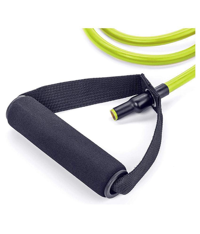 Single Toning Tube Heavy Quality Exercise Band for Stretching, Full Body Workout, Home Gym and Toning for Men and Women (Multicolor) - Green