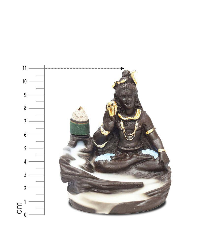 GBuzz Lord Shiva Smoke BackFlow Cone Incense Holder With 10 Cone - Smoke Backflow Showpiece 11 cm