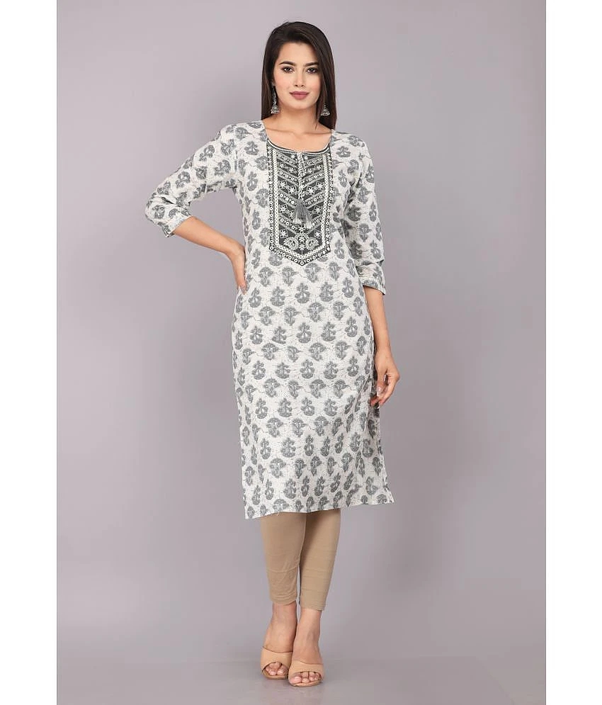 Trendy Women JC4U - Grey Cotton Womens Straight Kurti ( Pack of 1 ) - None 2025 at ShopCircuit |