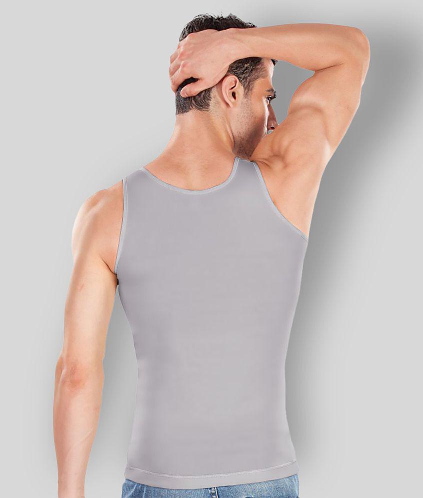 Dermawear - Light Grey Cotton Blend Men's Vest  ( Pack of 1 ) - M