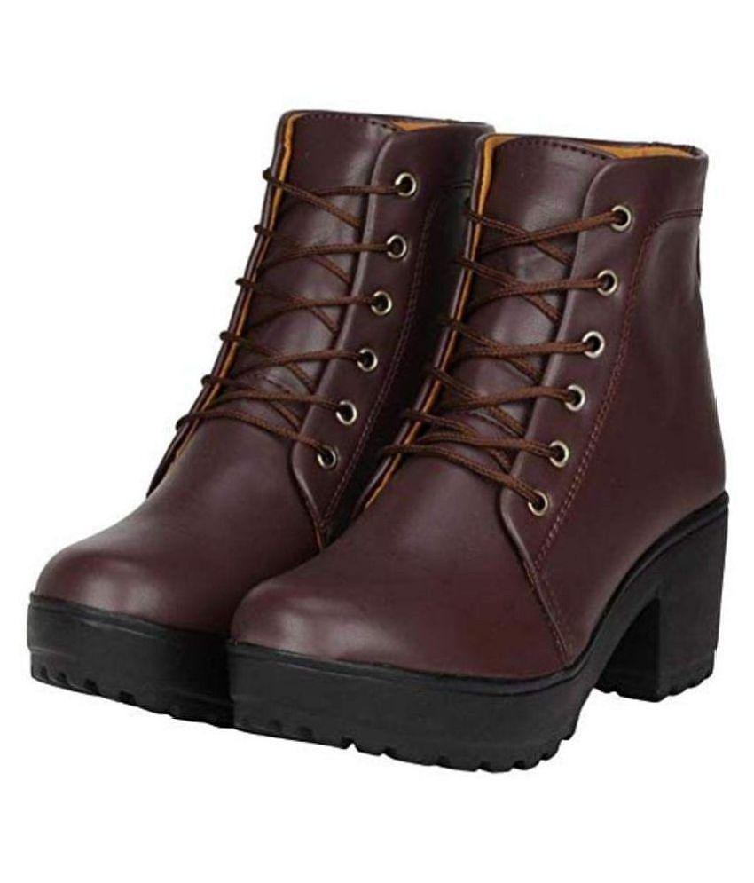 Luxurious Women Commander Brown Ankle Length Chukka Boots - None 2025 at ShopCircuit | ONDC