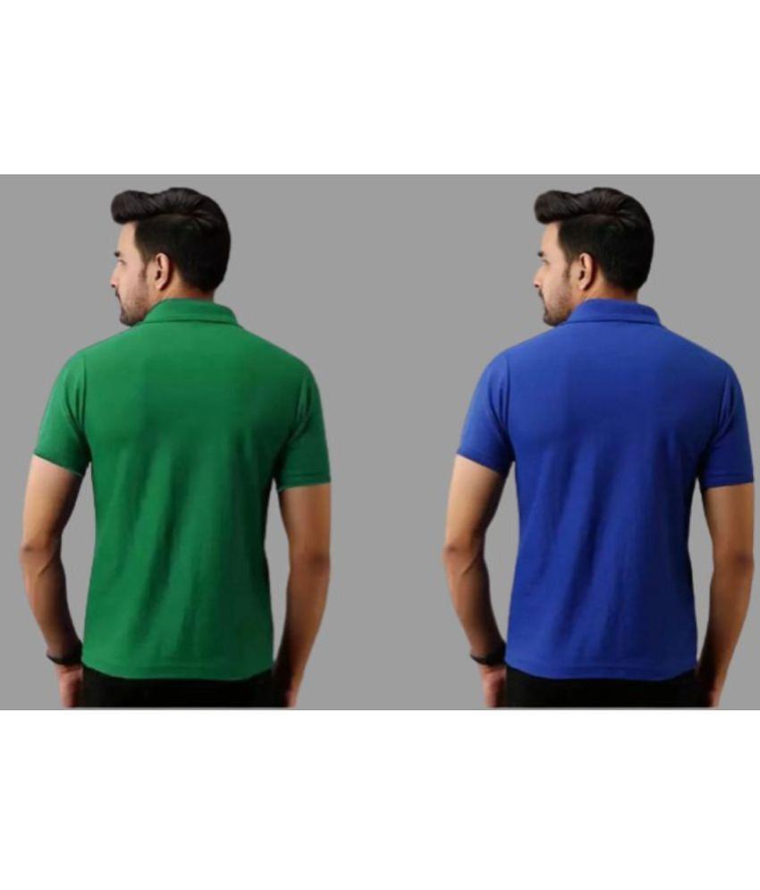 SKYRISE - Multicolor Cotton Blend Slim Fit Men's Polo T Shirt ( Pack of 2 ) - None