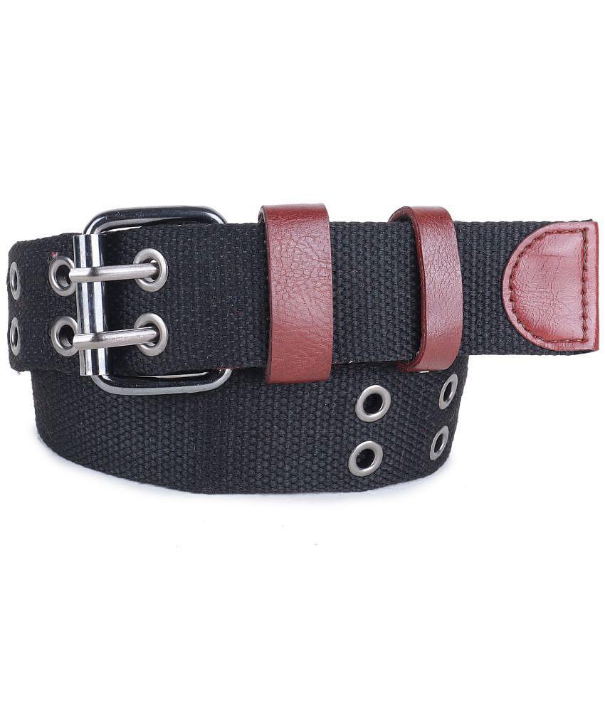 Affordable Men Zacharias - Black Canvas Mens Casual Belt ( Pack of 1 ) - None 2025 at ShopCircui