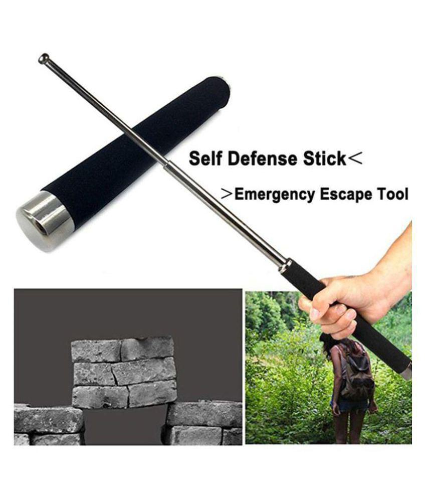 Tactical Telescopic Baton Stainless Steel Self Defence  Security Folding Stick