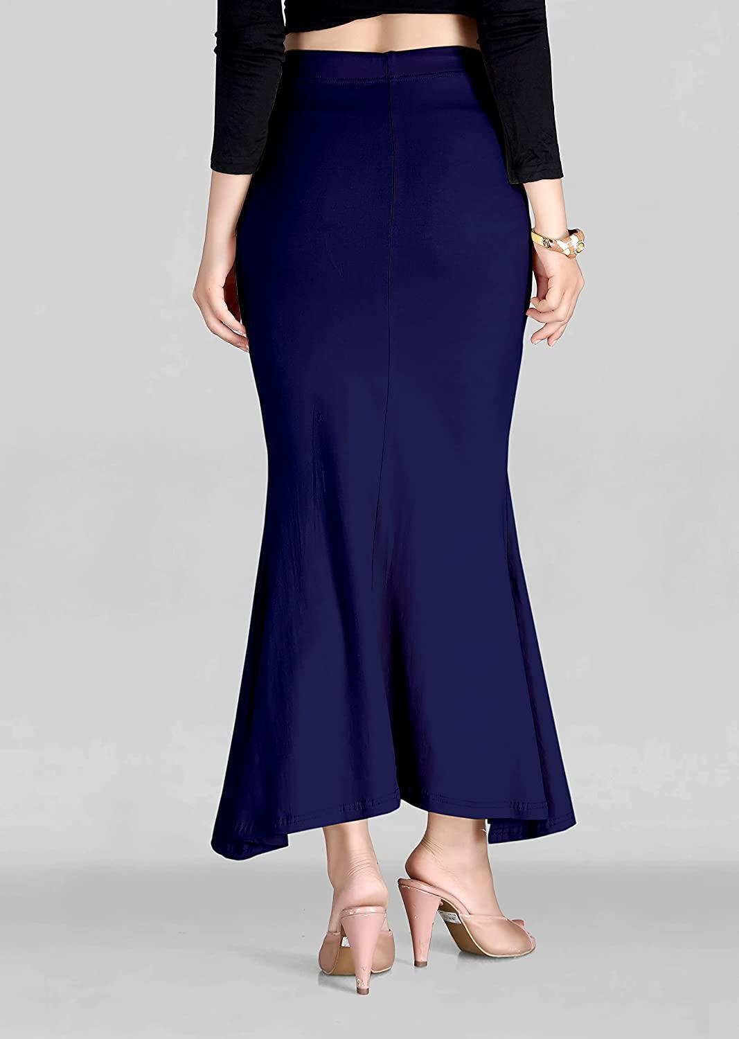 Blue Womens Petticoat Stretchable Saree Shaper for Women Dark Blue
