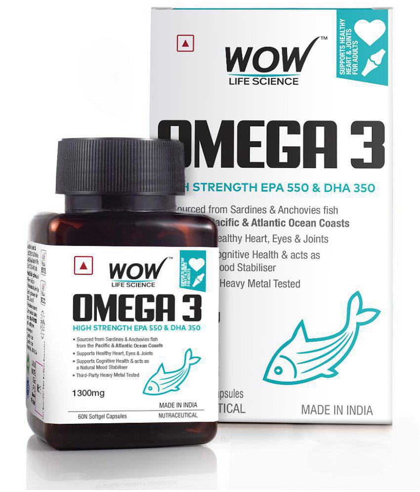 WOW Life Science Omega-3 Capsules, 60 Capsules