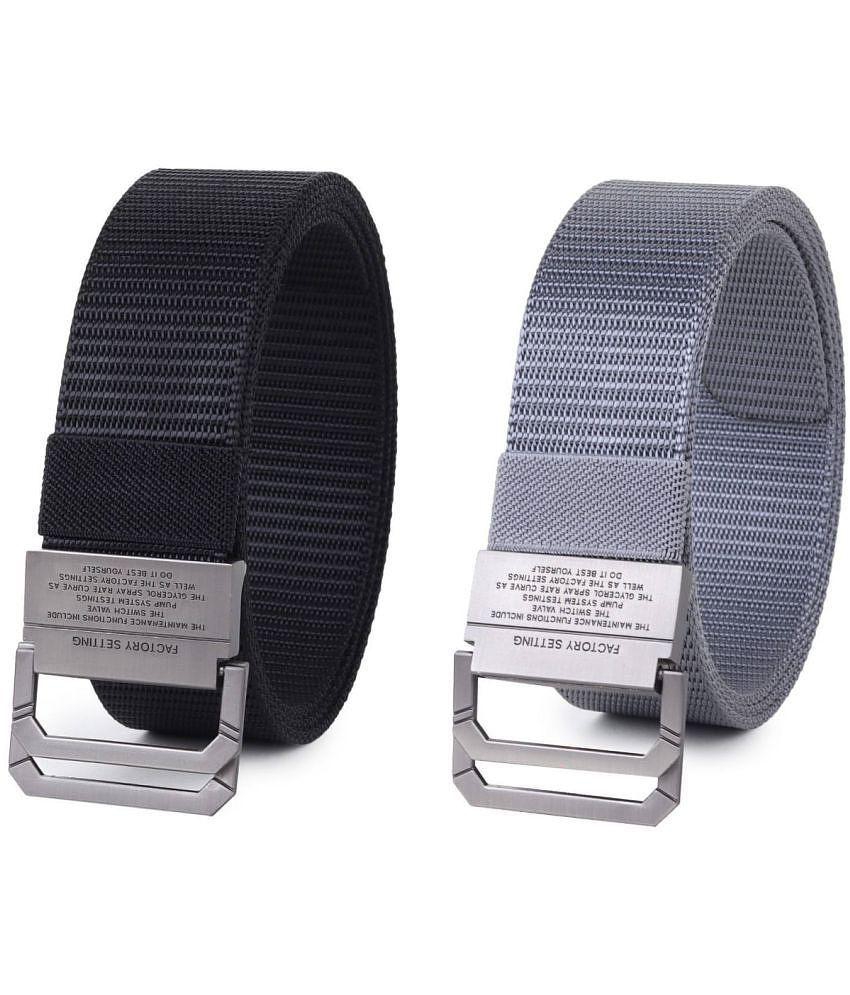 Buy Online Garg Store Zacharias - Multicolor Canvas Men's Casual Belt ( Pack of 2 ) - None