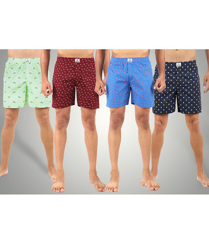 Supersquad Multicolor Cotton Mens Boxer- ( Pack of 4 ) - None