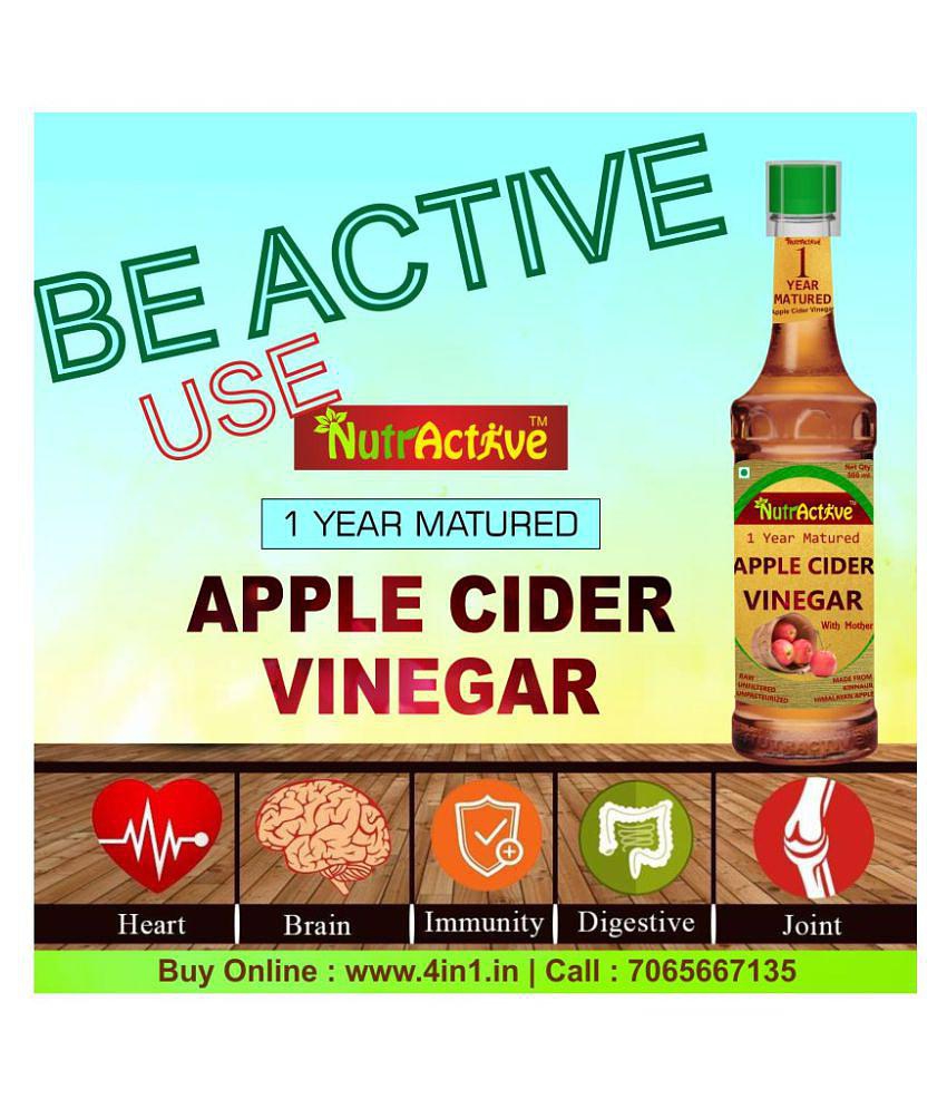 NutrActive Apple & Honey Cider Vinegar with Mother of Vinegar 500 ml Unflavoured