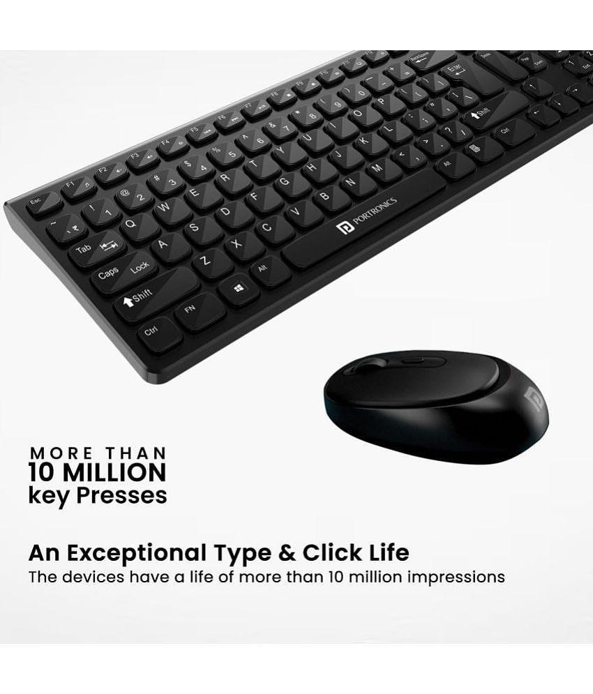 Portronics - Black Wireless Keyboard Mouse Combo