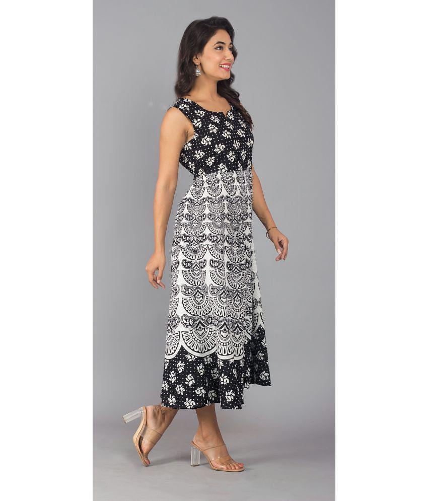 Best Men Frionkandy - Black Cotton Womens A-line Dress ( Pack of 1 ) - None 2025 at ShopCircuit 