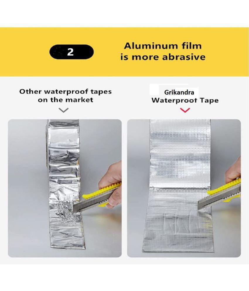 Leakage Repair Waterproof Tape for Pipe Leakage Roof Water Leakage Solution Alum - Silver Single Sided Duct Tape ( Pack of 1 )