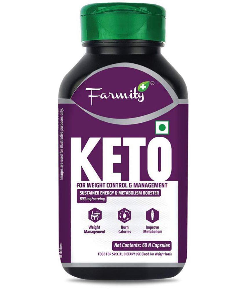 Farmity Keto Advanced Weight Loss Supplement With CLA 800Mg - 60 Capsules | Supports Metabolic Rate, Ketosis