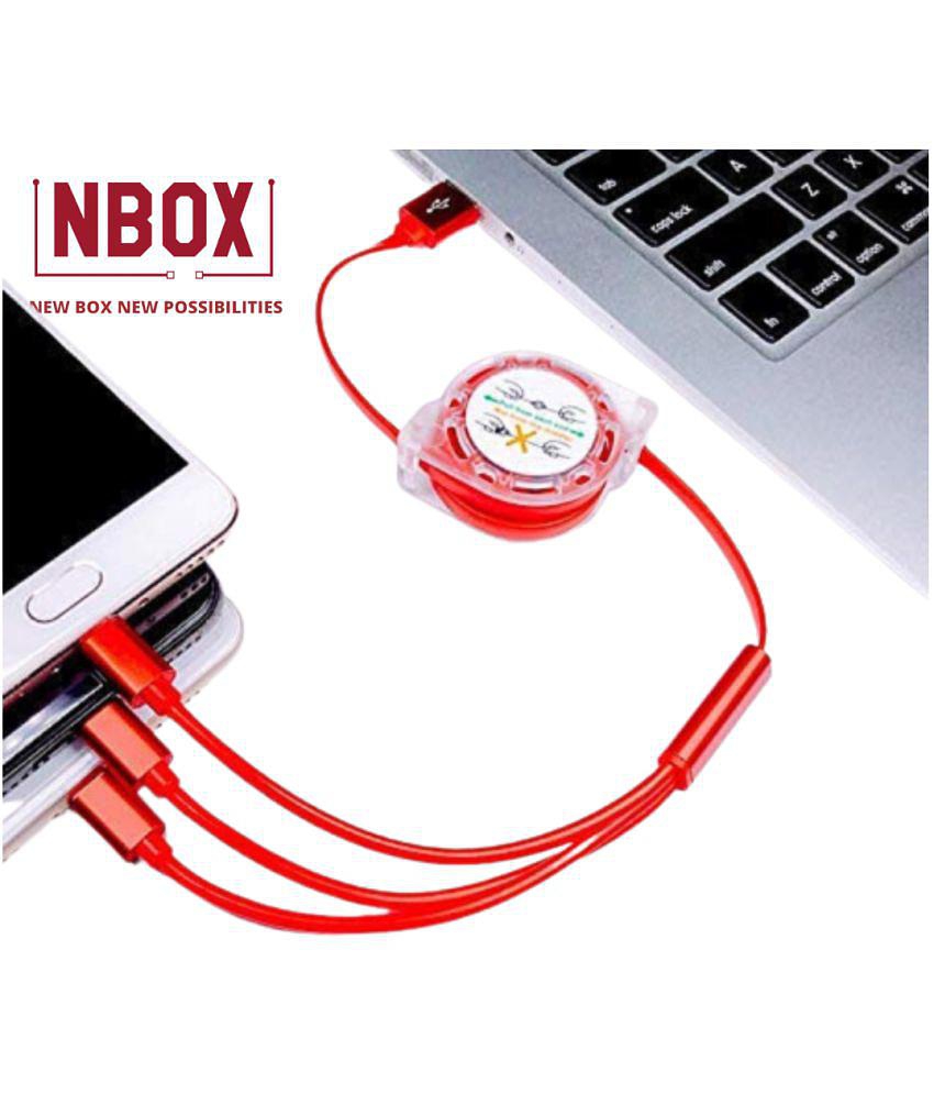 NBOX - Red 2.4 A Multi Pin Cable 1 Meter - Red