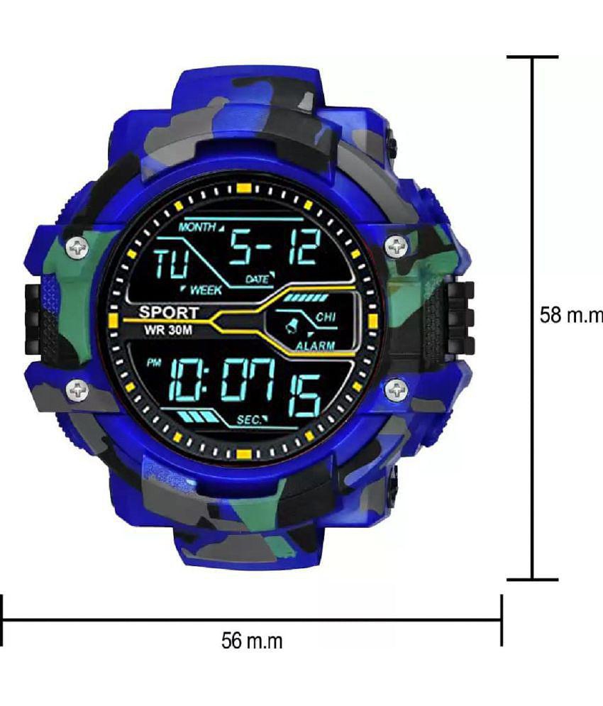 Hala - Blue PU Digital Men's Watch