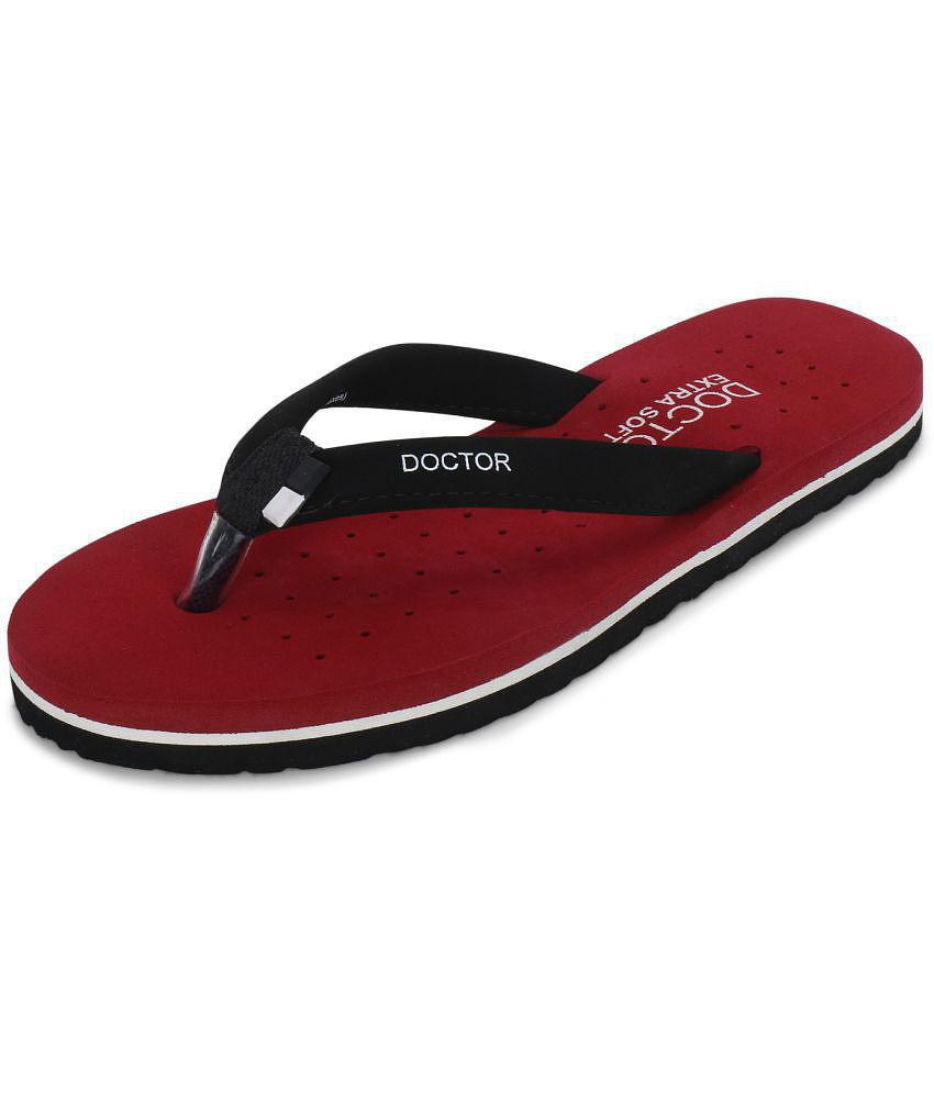 DOCTOR EXTRA SOFT - Maroon Women''s Thong Flip Flop - None