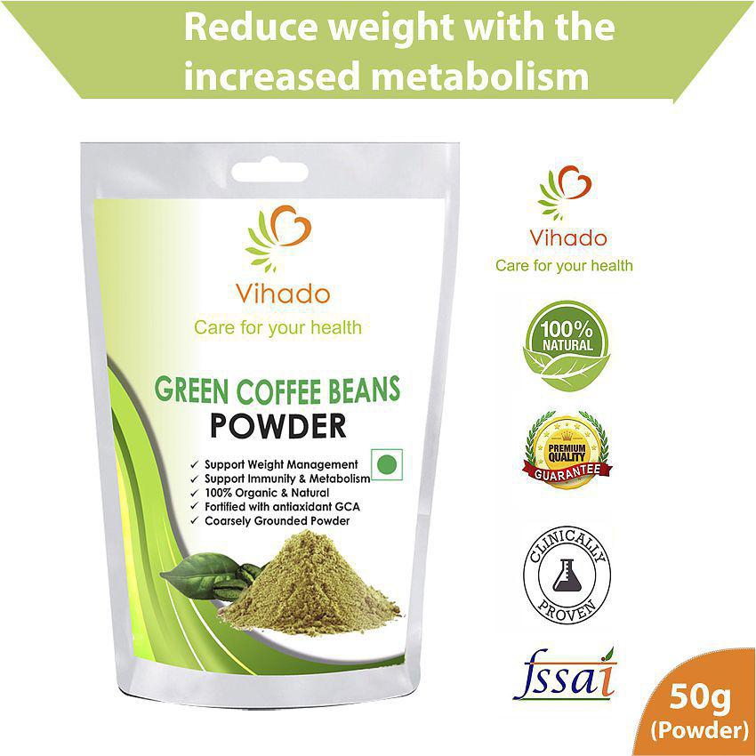 Vihado Pure Arabica Green Coffee Beans Powder 50g 