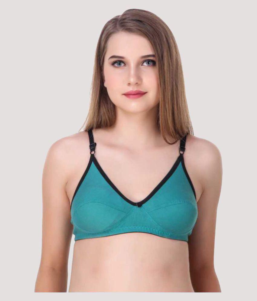 Stylish Men Kiran Enterprises - Multicolor Cotton Blend Non Padded Womens T-Shirt Bra ( Pack of 