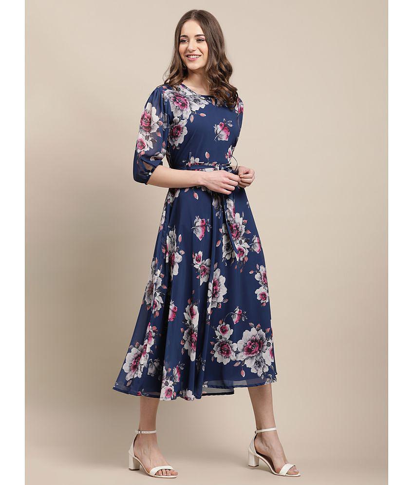 Top Women Fabflee Blue Chiffon Gown - - None 2025 at ShopCircuit | ONDC