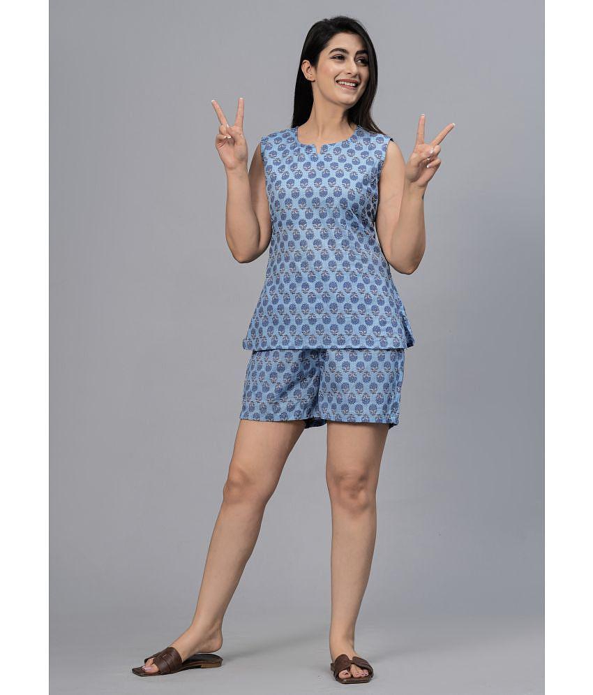 Best Men Frionkandy Blue Cotton Womens Nightwear Nightsuit Sets ( Pack of 1 ) - None 2025 at Sho