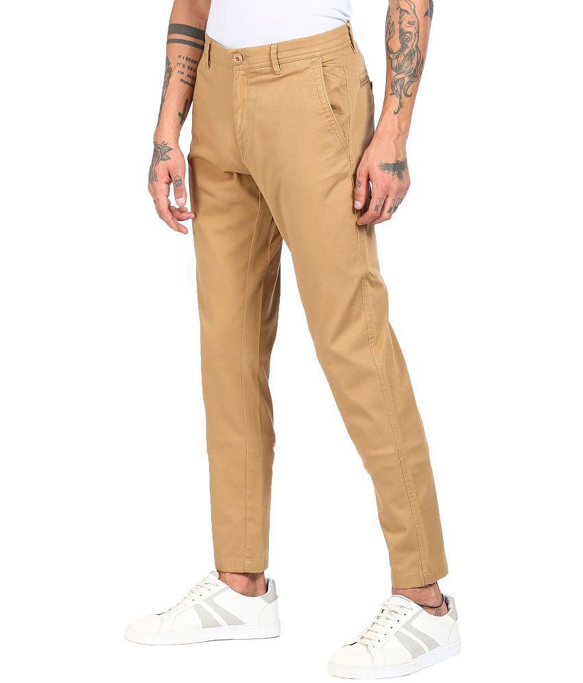 Ruggers - Cotton Blend Slim Slim Beige Men's Trousers ( Pack of 1 ) - None