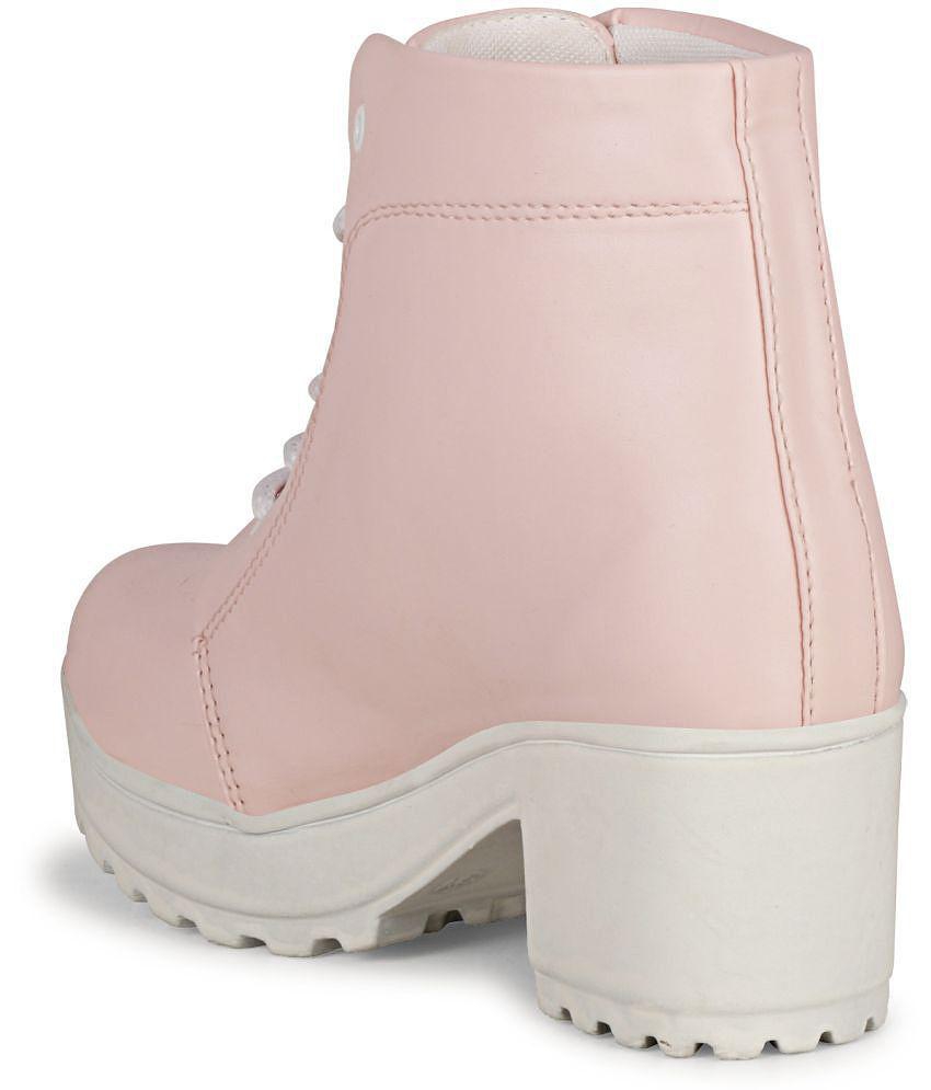 Ishransh - Pink Women's Ankle Length Boots - 8, Pink