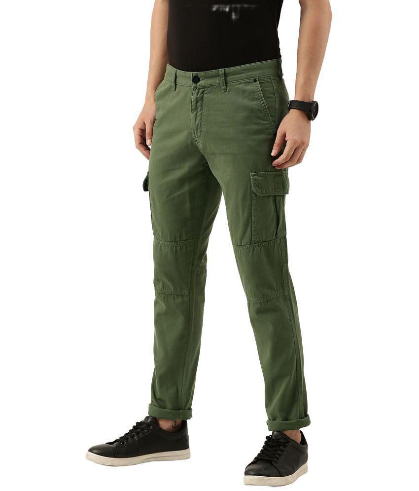 IVOC Olive Slim Cargos ( Pack of 1 ) - None