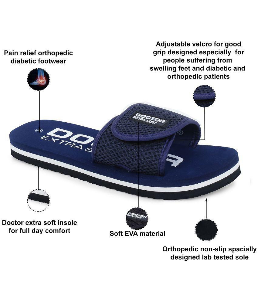 DOCTOR EXTRA SOFT - Navy Blue Women''s Slide Flip Flop - None