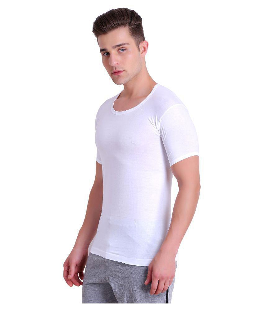 TT White Half Sleeve Vests Pack Of 3 - 100